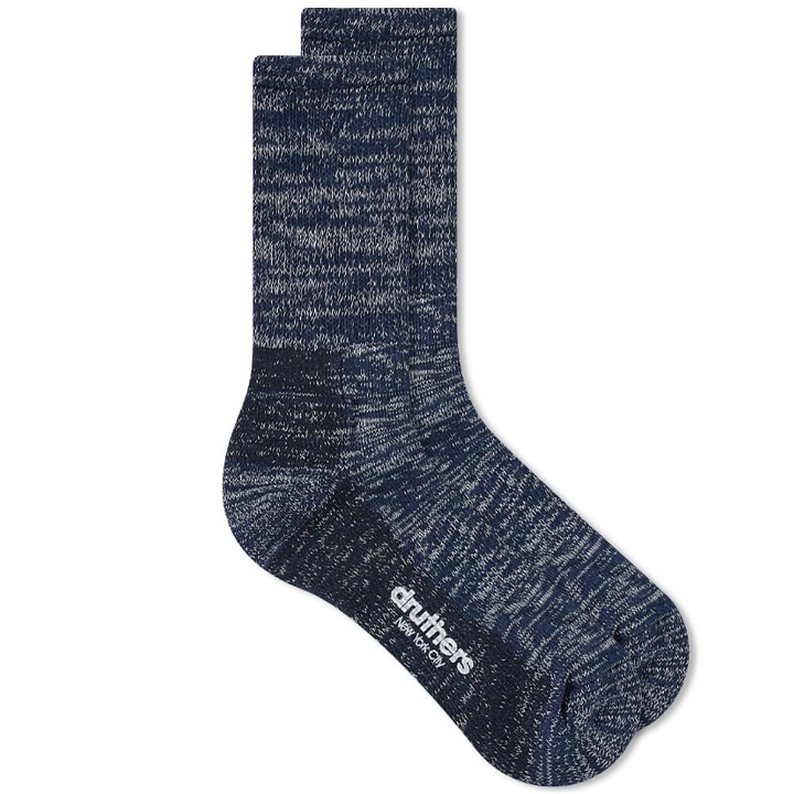Photo: Druthers Organic Cotton Defender Boot Sock in Navy