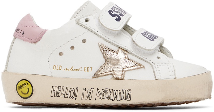 Photo: Golden Goose Baby White Old School Sneakers