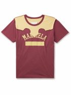 Maison Margiela - Logo-Print Cotton-Jersey T-Shirt - Burgundy