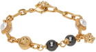 Versace Gold Medusa Faux Pearl Bracelet