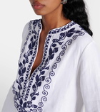 Loro Piana Faye embroidered linen kaftan