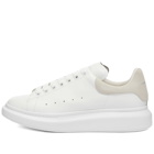 Alexander McQueen Men's Heel Tab Wedge Sole Sneakers in White/Grey