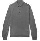 Boglioli - Slim-Fit Mélange Virgin Wool Polo Shirt - Men - Gray