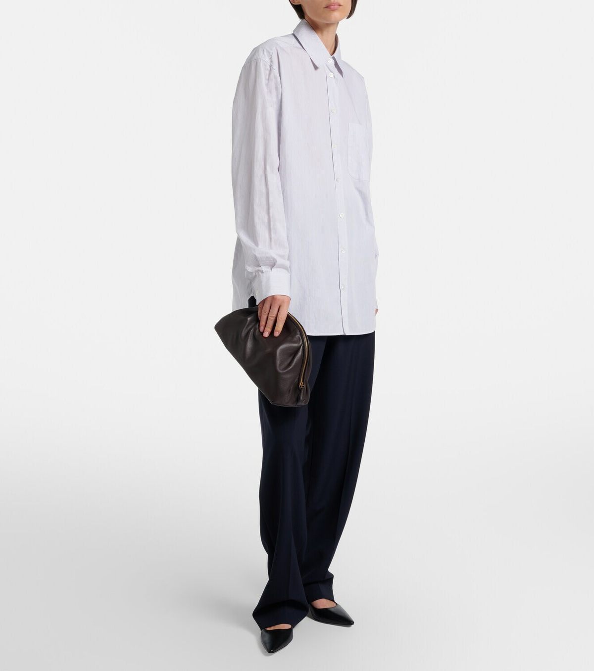 The Row Charlotte Small leather clutch