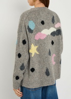 Bernadette Stormy Graphic Intarsia Alpaca-blend Cardigan Grey