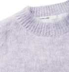Off-White - Oversized Printed Mohair-Blend Sweater - Men - Gray