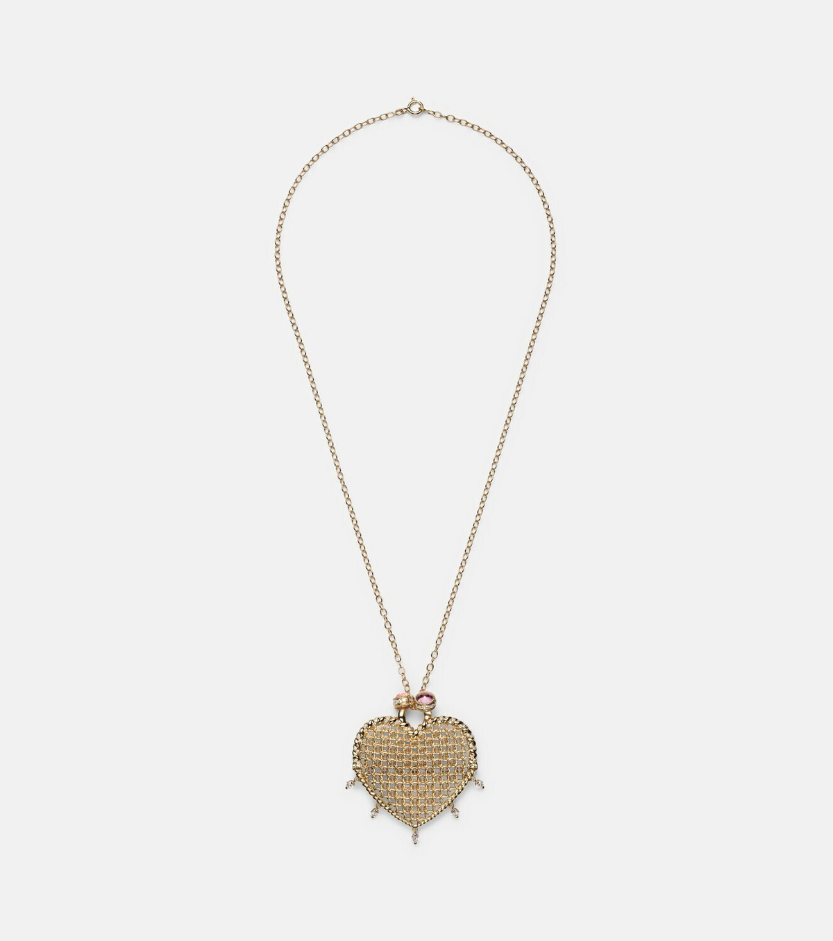 Yvonne Léon Minaudière Maxi 18kt and 9kt gold pendant necklace with diamonds and tourmaline