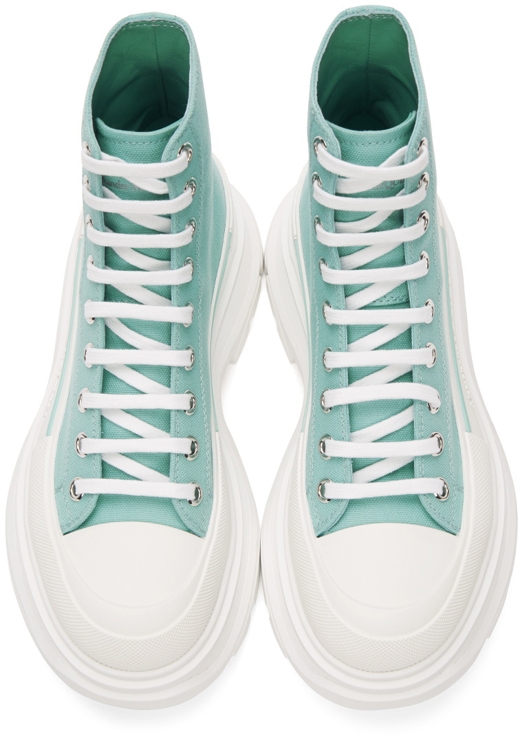 Alexander McQueen SSENSE Exclusive Green Tread Slick Sneaker Boots