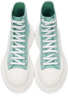 Alexander McQueen SSENSE Exclusive Green Tread Slick Sneaker Boots