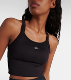 Alo Yoga Seamless Ribbed logo sports bra