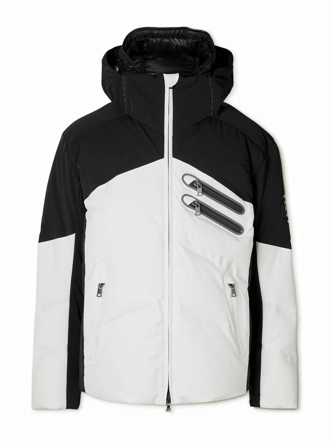 Bogner - Logo-Print Colour-Block Padded Hooded Down Ski Jacket - White ...