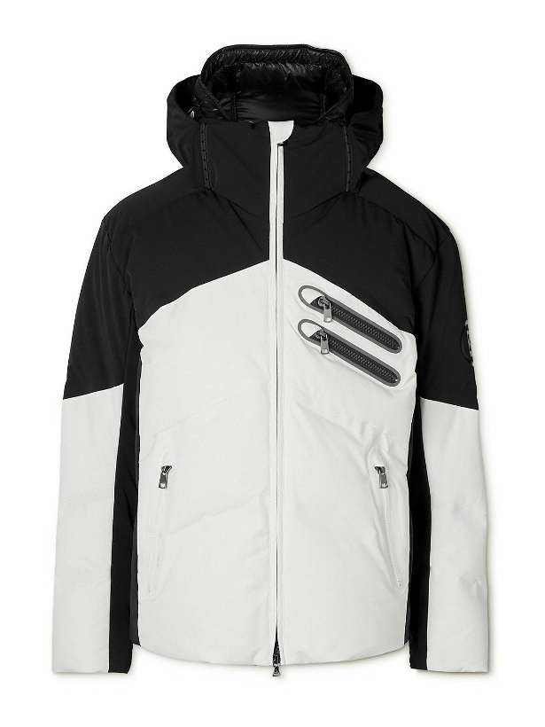 Photo: Bogner - Logo-Print Colour-Block Padded Hooded Down Ski Jacket - White