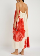 Desmond & Dempsey Floral-printed Linen Night Dress Red