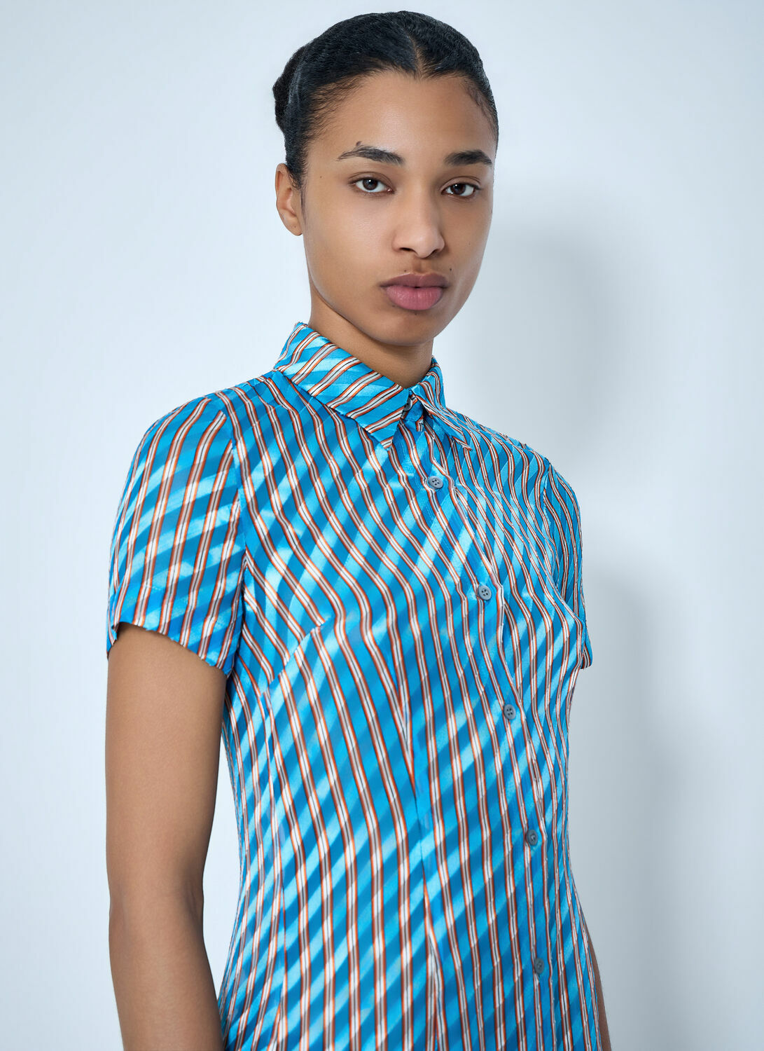 Dries Van Noten Striped Midi Shirt Dress