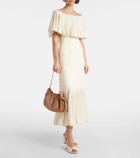 Zimmermann Illuminate pleated ribbed-knit midi skirt