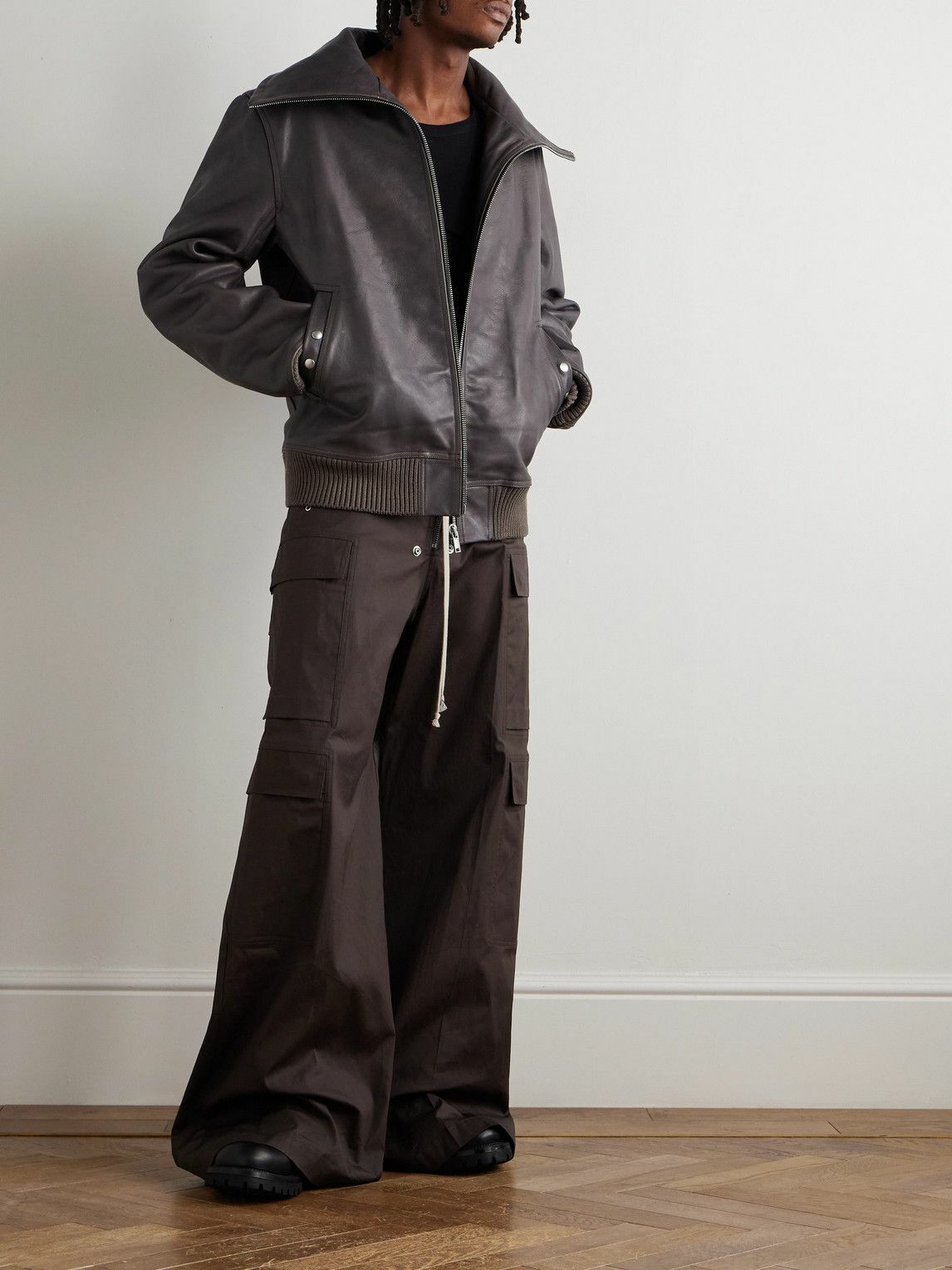 Rick Owens - Blixa Leather Jacket - Brown Rick Owens