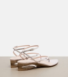 Alaïa Invisible leather wedge thong sandals