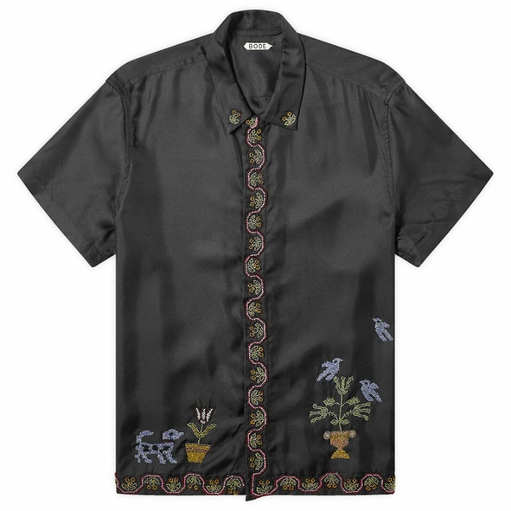 Photo: BODE Men's Garden Sampler Shirt in Black/Multi
