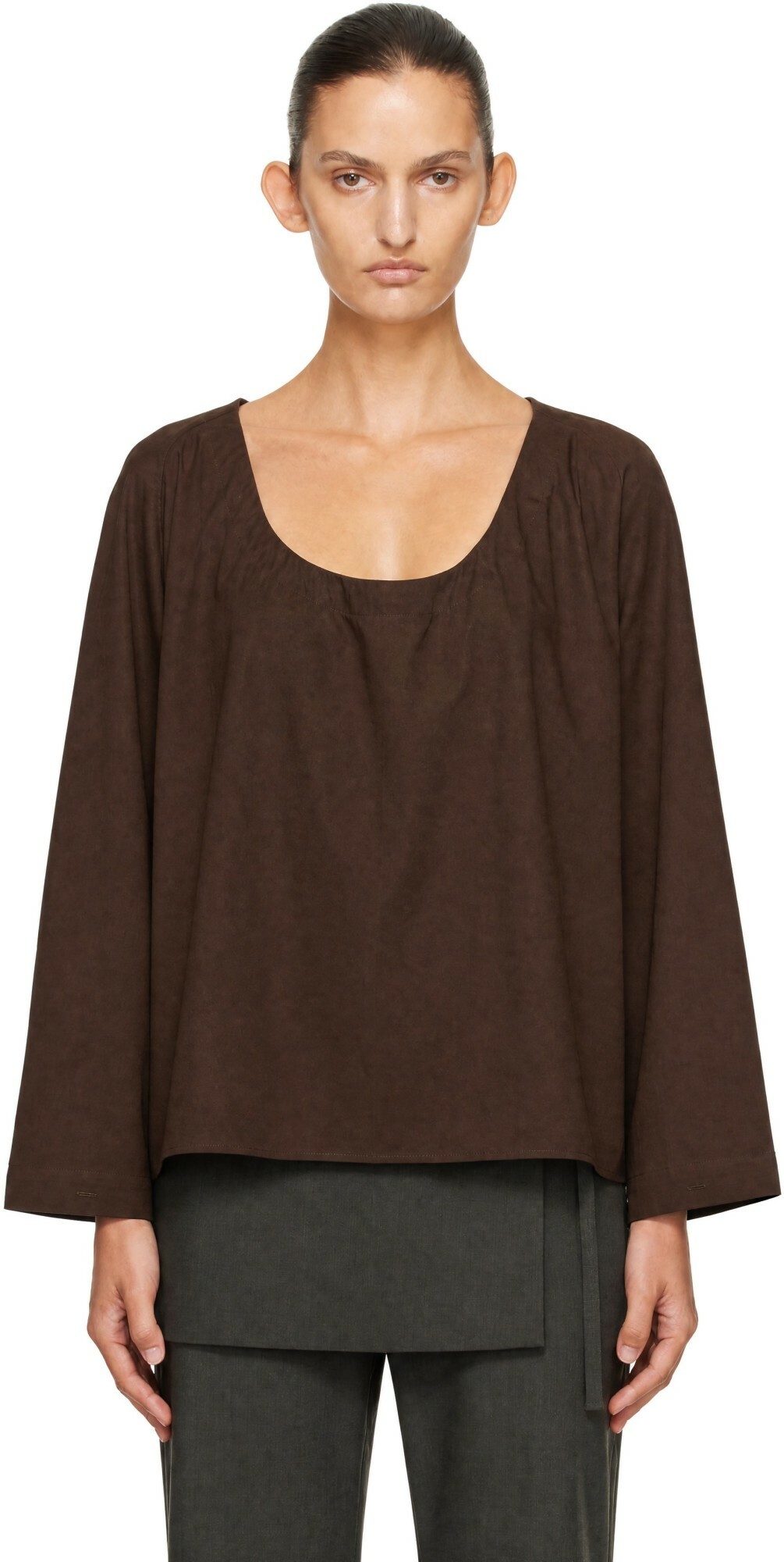 BAMBOU ROGER KWONG Brown Cotton Blouse
