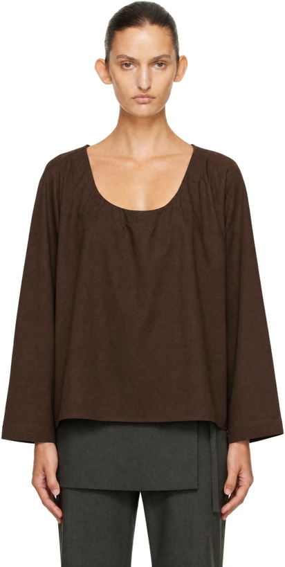 Photo: BAMBOU ROGER KWONG Brown Cotton Blouse
