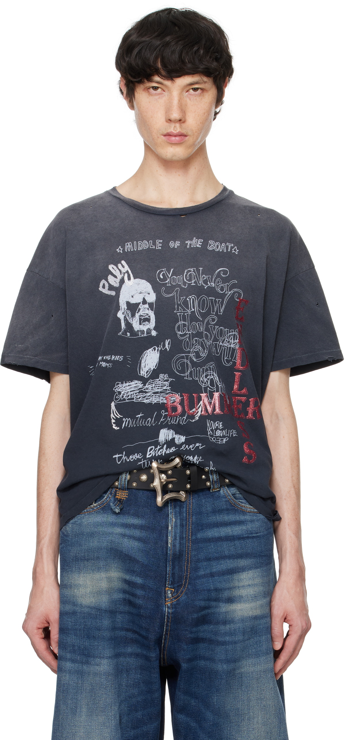 パリー ハリウッド ENDLESS BUMMER TEE Tシャツ XLサイズ PALY Black 'Endless Bummer' T-shirt PALY