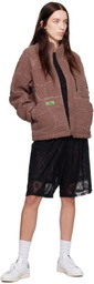 Dime Purple Coverstitch Sherpa Fleece Jacket