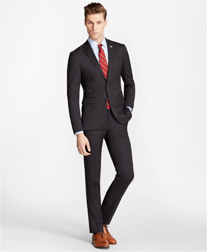 Photo: Brooks Brothers Men's Milano Fit Stretch Wool Two-Button 1818 Suit | Charcoal