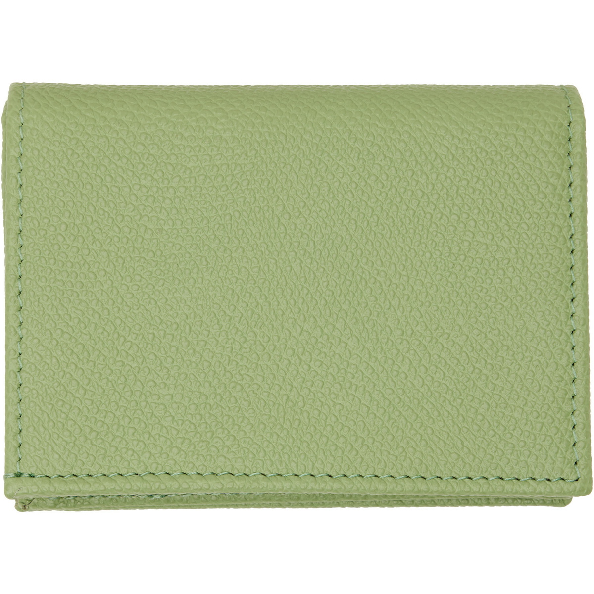 Valentino Garavani Green VLogo Signature Grainy Calfskin Wallet