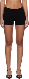 GUIZIO Black Rib Knit Hot Shorts