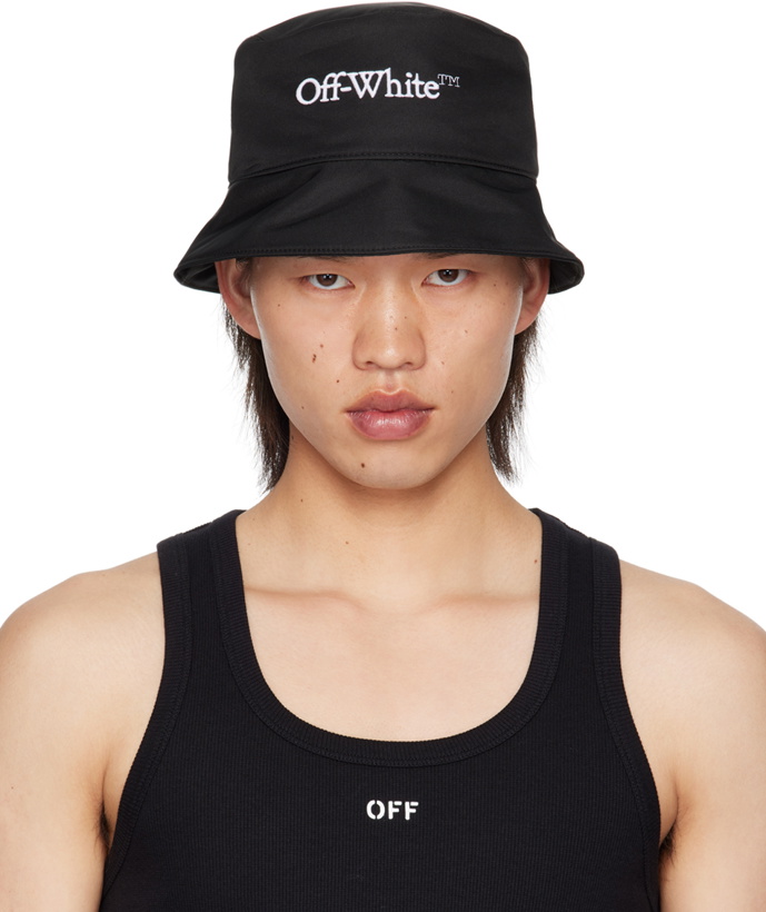 Photo: Off-White Black Bookish Nyl Bucket Hat