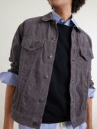 Kaptain Sunshine - T-3 Cropped Cotton-Corduroy Jacket - Gray