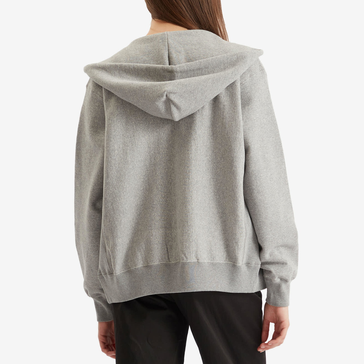 Auralee Women's Soft Sweat Zip Parka Jacket in Top Gray