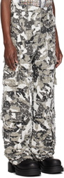 Who Decides War Gray Micro Distressed Cargo Pants