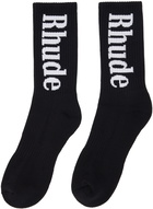 Rhude SSENSE Exclusive Black RH Vertical Socks