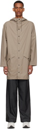 RAINS Taupe Polyester Coat