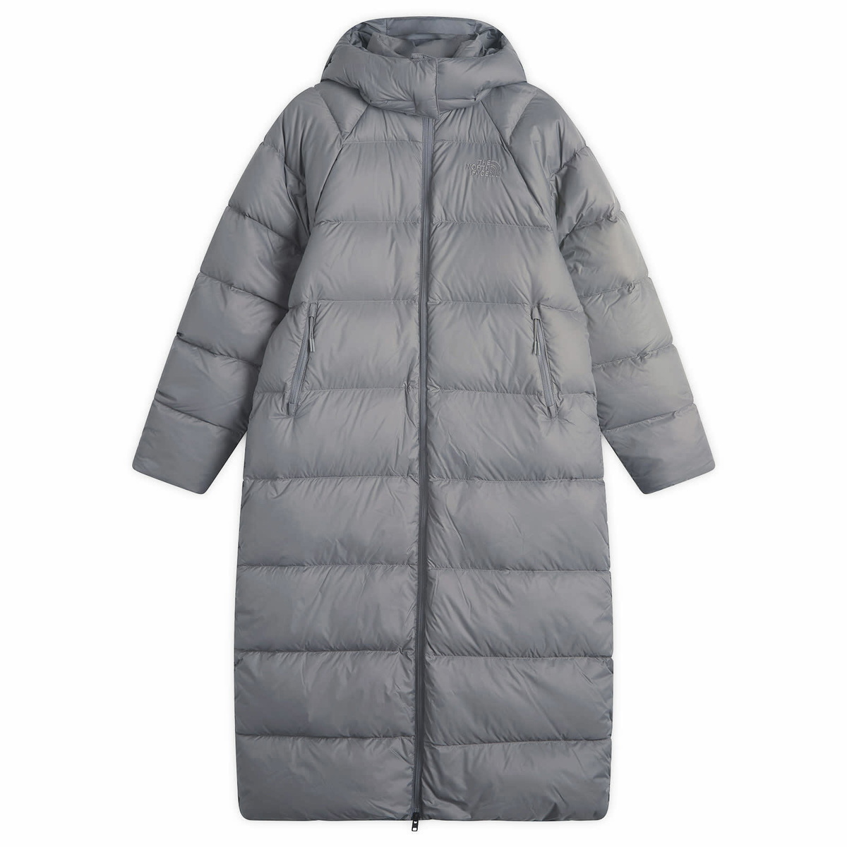 The North Face Women's Hydrenalite City Long Down Parka Jacket in Smoked Pearl
