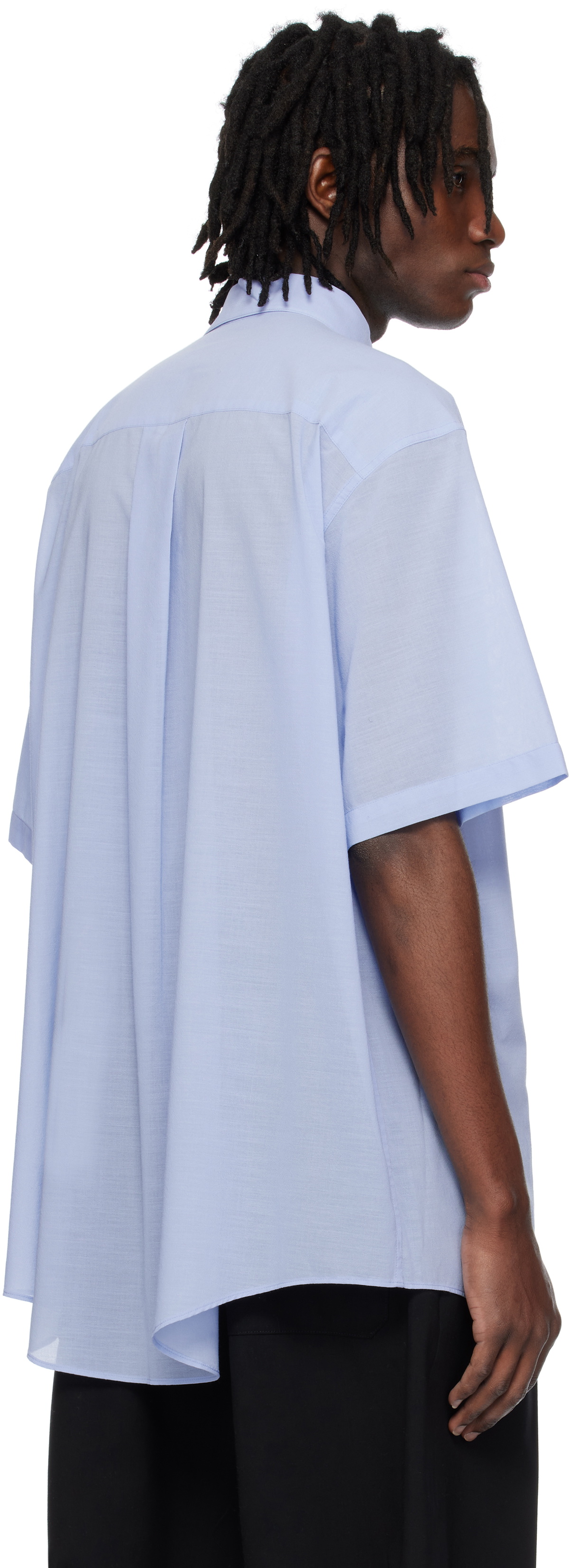 SOSHIOTSUKI Blue Wrinkle Viscorse Shirt
