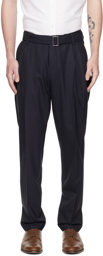 BOSS Navy Relaxed-Fit Trousers