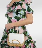 Oscar de la Renta Raffia and leather shoulder bag