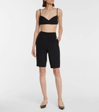 Valentino Stretch wool and silk-blend biker shorts