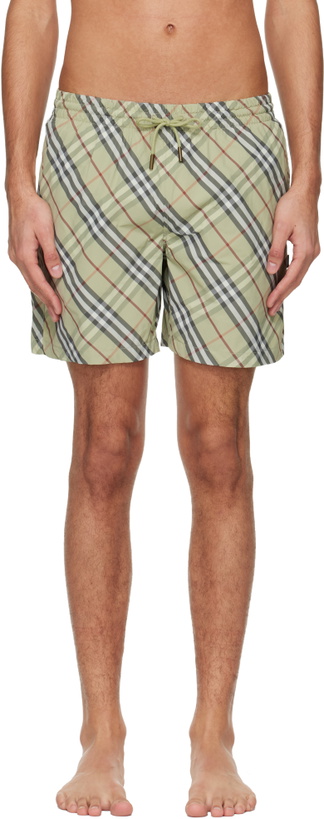 Photo: Burberry Green Check Swim Shorts
