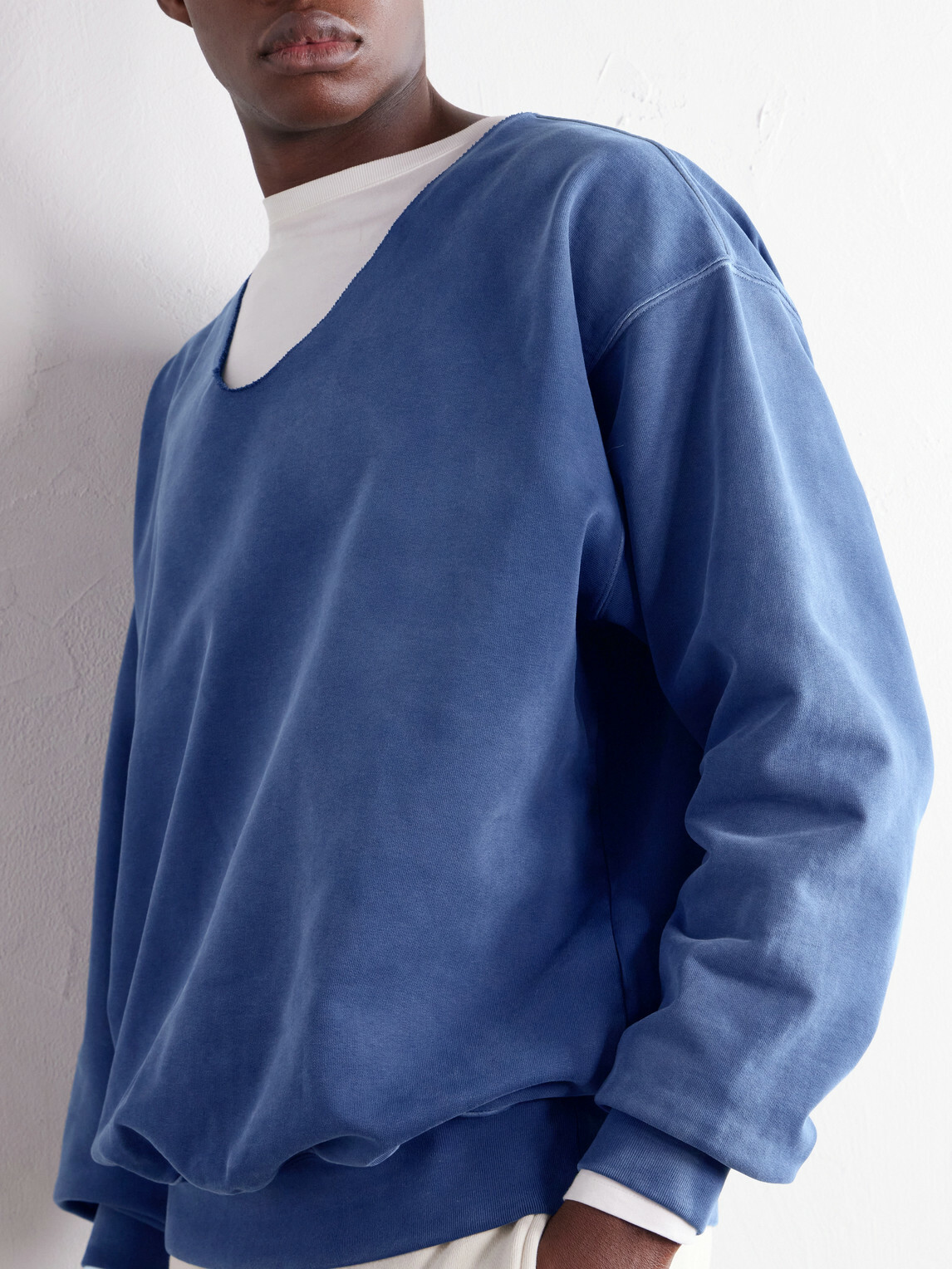Maison Margiela - Washed Cotton-Jersey Sweatshirt - Blue