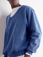Maison Margiela - Washed Cotton-Jersey Sweatshirt - Blue