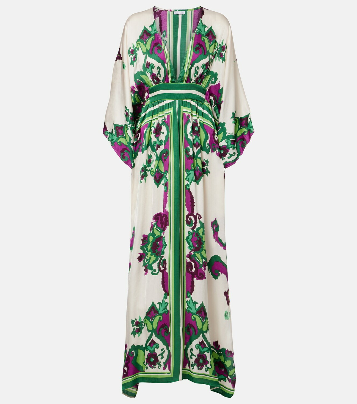 Poupette St Barth Sol floral satin kaftan
