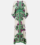 Poupette St Barth Sol floral satin kaftan