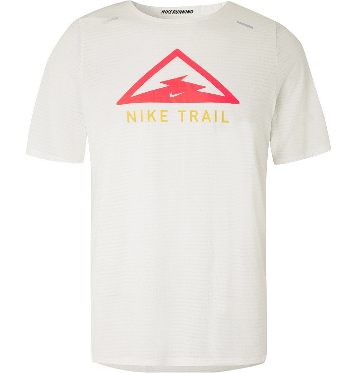 Photo: Nike Running - Rise 365 Trail Logo-Print Dri-FIT T-Shirt - White