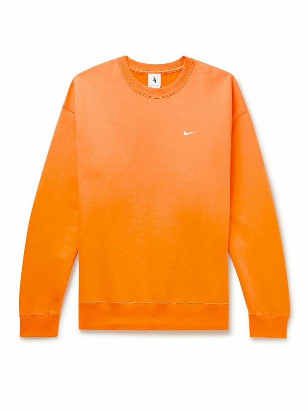 Photo: Nike - Solo Swoosh Cotton-Blend Jersey Sweatshirt - Orange