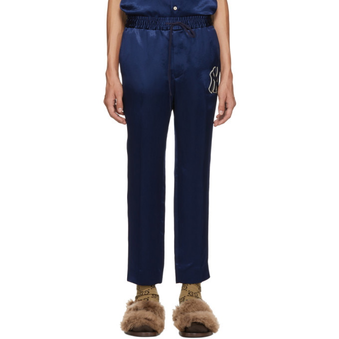 Photo: Gucci Blue NY Yankees Edition Patch Lounge Pants