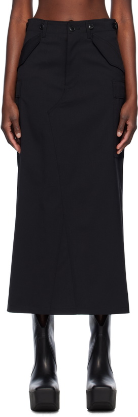 Photo: Junya Watanabe Black Gabardine Maxi Skirt