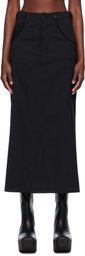 Junya Watanabe Black Gabardine Maxi Skirt